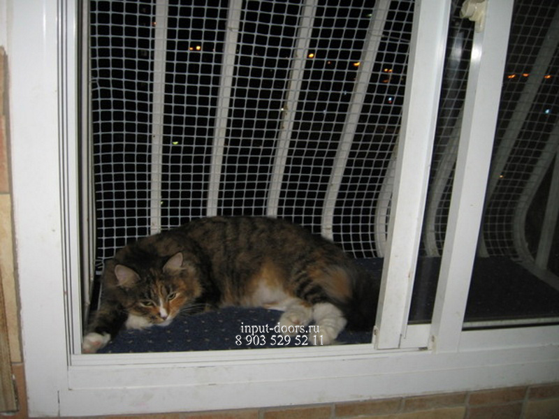Дутая решетка с защитной сеткой от кошки
